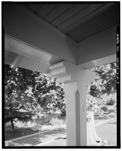 7. DETAIL OF FRONT PORCH COLUMN. VIEW TO SOUTHEAST.