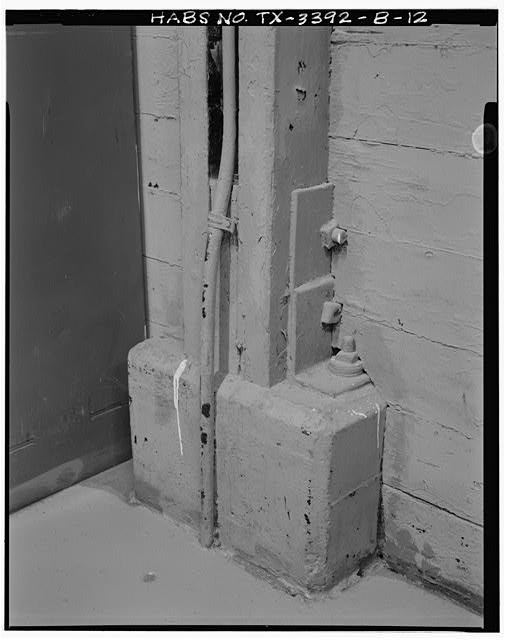12. Interior detail of column base at shop area - Fort...