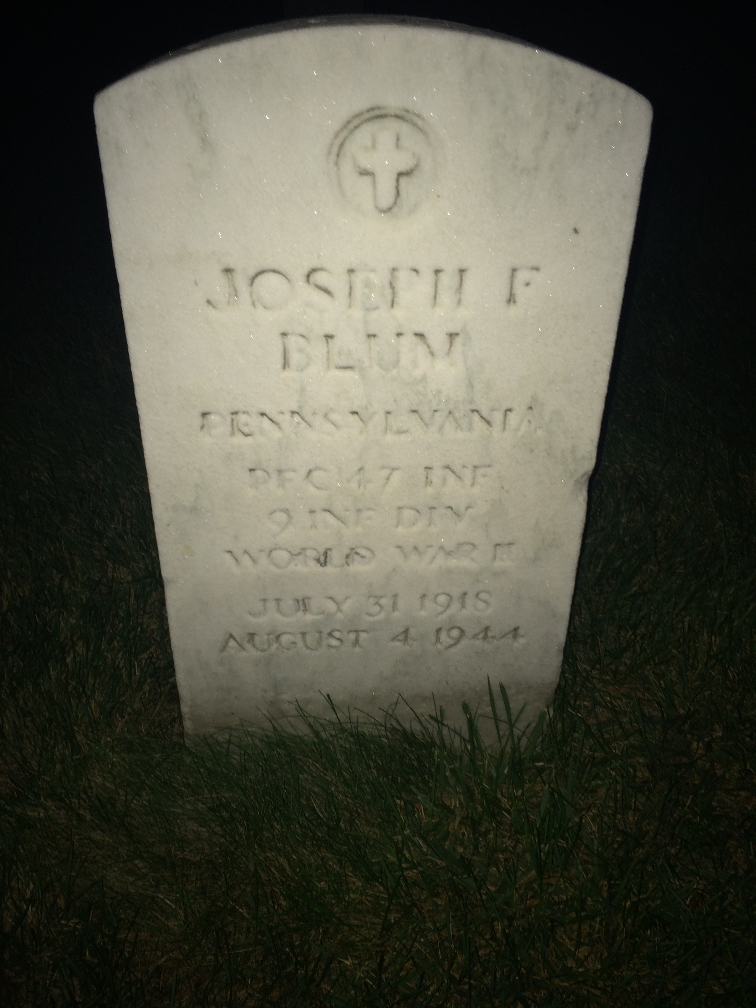 Joseph F Blum headstone