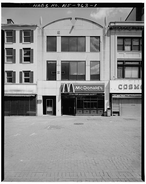 1. Facade elevation, (south side of building) looking...