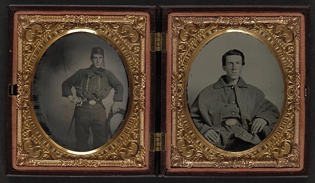 [Two portraits of an unidentified soldier in Union...