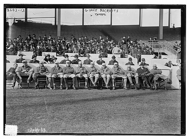 [New York NL Giants recruits at the Polo Grounds, NY...