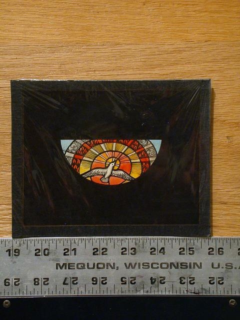 [Design drawing for stained glass window with dove, or...