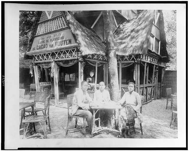 [Cacao van Houten's café with three women seated at...