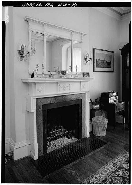 10. INTERIOR VIEW OF FIREPLACE, FIRST FLOOR, SOUTH ROOM,...