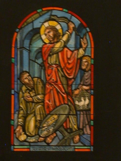 [Design drawing for stained glass memorial window showing...