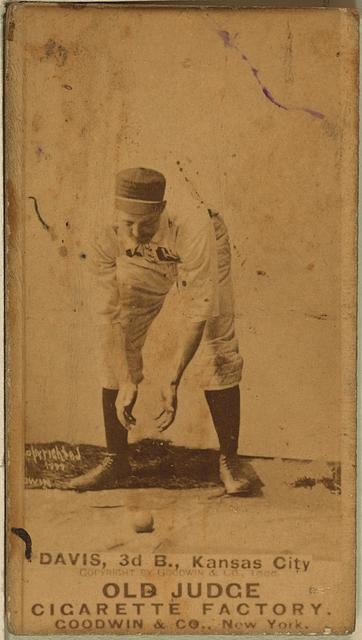[Jumbo Davis, Kansas City Cowboys, baseball card portrait]