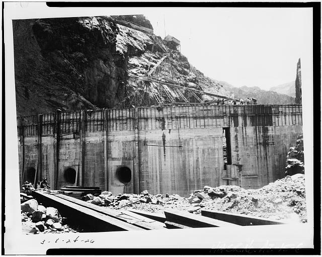 6. VIEW OF UPSTREAM FACE OF HORSE MESA, SHOWING CONCRETE...