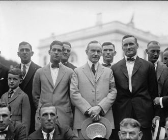 Coolidge with Washington baseball team