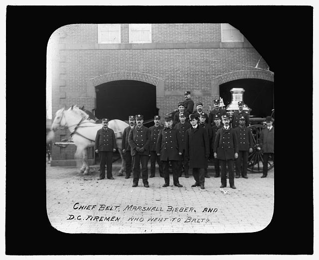 [Baltimore fire, 1904] Chief Belt, Marshall Bieber and...