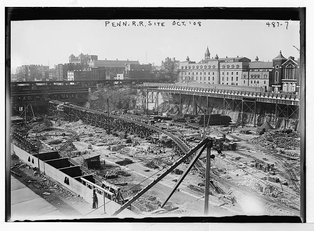 Pennsylvania Railroad site, in construction, New York