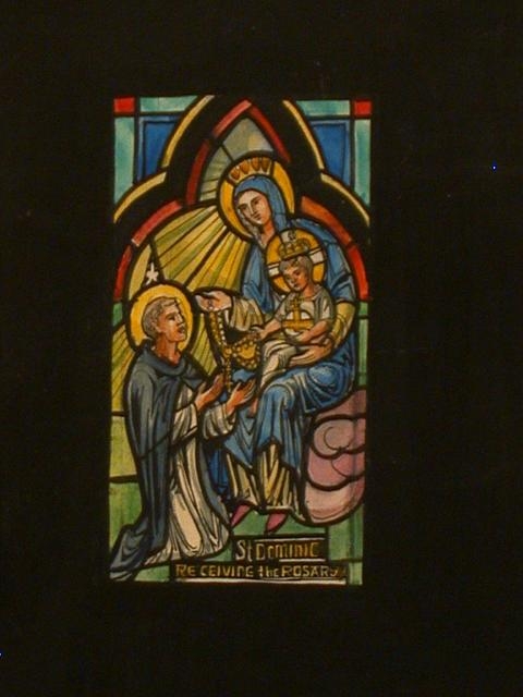[Design drawing for stained glass window with St. Dominic...