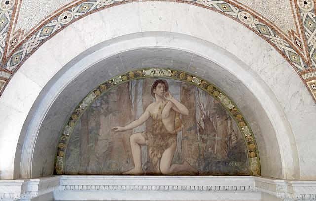[South Corridor, Great Hall. Comus mural of the Lyric...