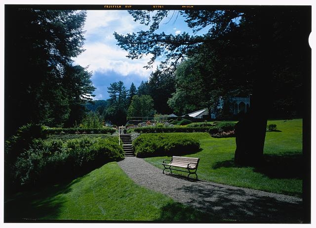 53. View from the southwest lawn toward the terrace...
