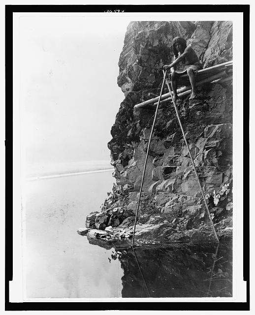 Fishing platform on Trinity River--Hupa