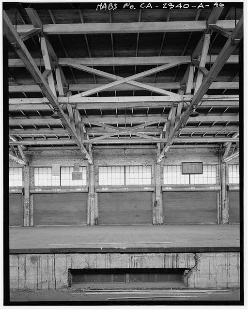 View of interior of loading dock, main floor, looking...