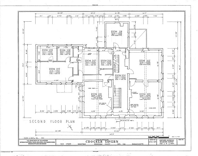 HABS MASS,1-BAR,2- (sheet 3 of 6) - Crocker Tavern, Main...