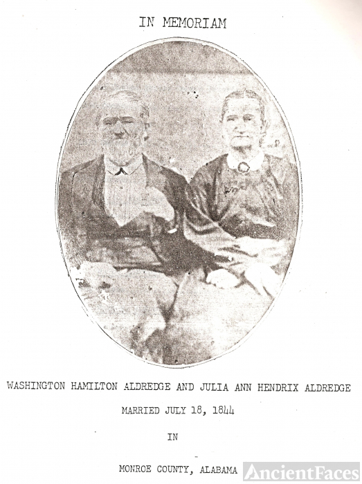 Washington Aldredge & Julia Ann Hendrix