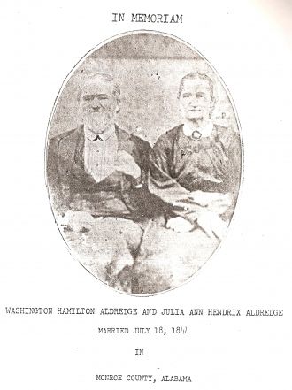 Washington  Aldredge & Julia Ann Hendrix 