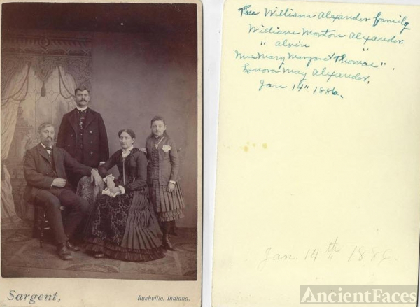 William Alexander Family Rushville Indiana 1886