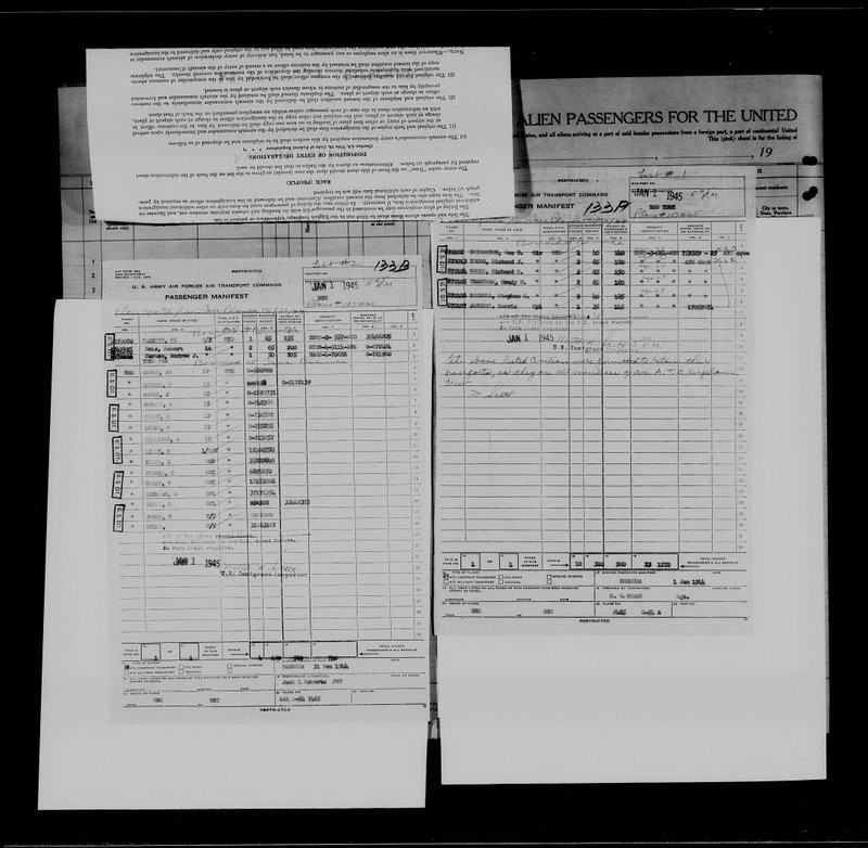 Carroll H Ellis, Passenger list
