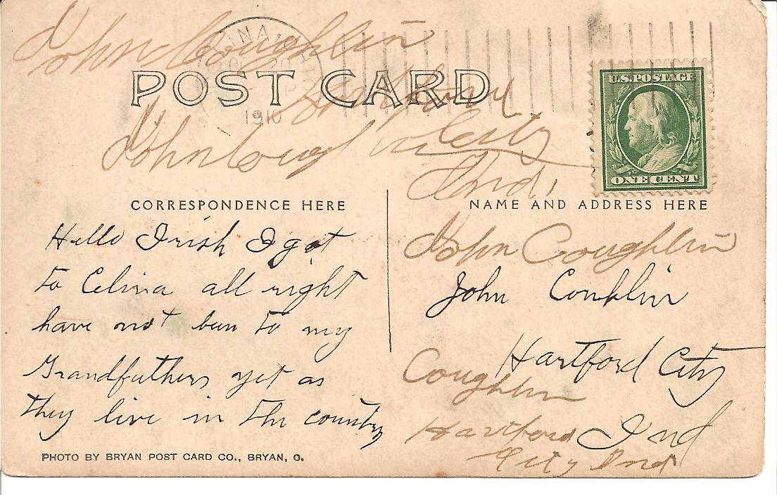 Post card to John Coughlin