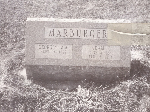 Adam C. Marburger & Georgia McCandless gravestone