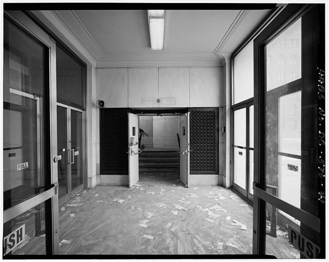 41. Looking west, G Street stairway and lobby City Post...