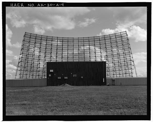 9. View of back side of radar scanner building no. 106...