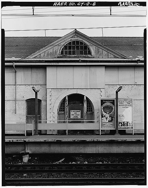 8. Detail view from trackside of former pedimented...