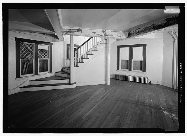 Interior view, view of stair looking from west southwest...