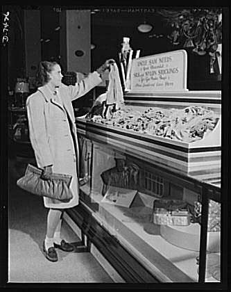 Discarded stockingss go to war. Silk stockings which can...