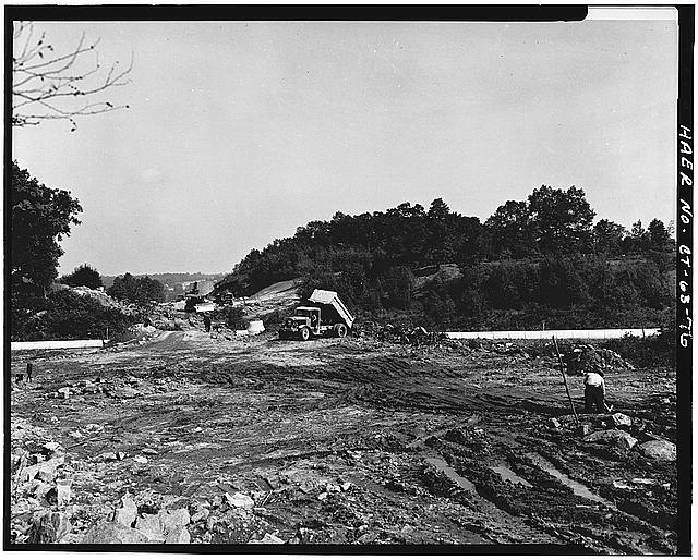 76. HISTORIC PHOTOGRAPH, MERRITT PARKWAY, CLEARING...