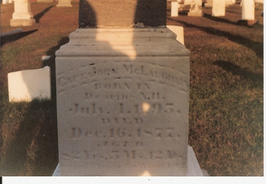 John McLaughlin gravestone
