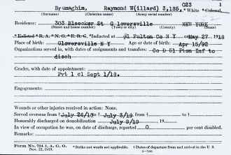 Raymond Brumaghim Military Record