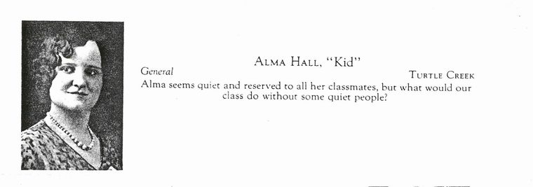 Alma Claire (Hall) Lee, Pennsylvania 1930