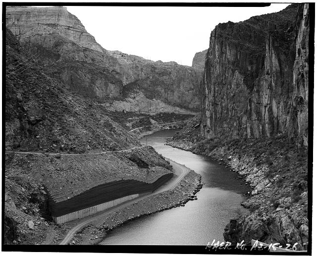 26. DOWNSTREAM VIEW OF THE SALT RIVER FROM ATOP HORSE...