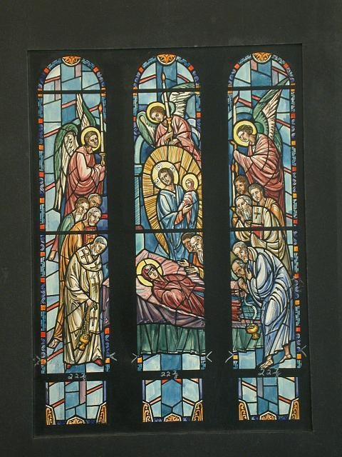 [Design drawing for stained glass window of the...