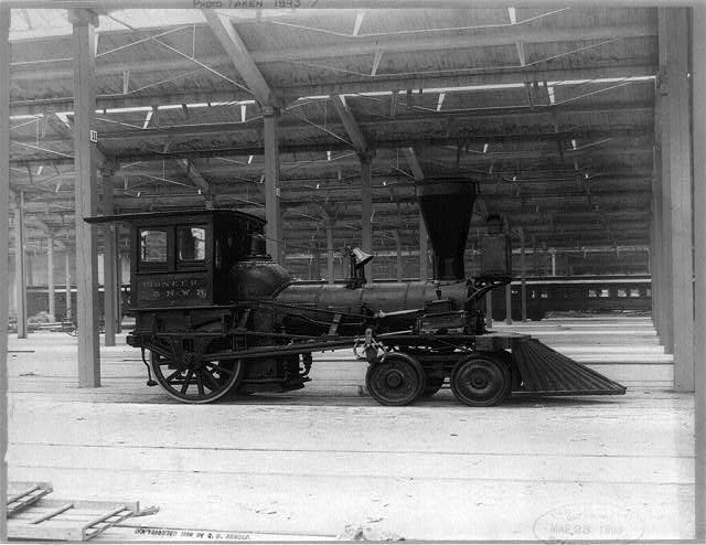 Pioneer locomotive C. & N.W. R.R. First locomotive to run...