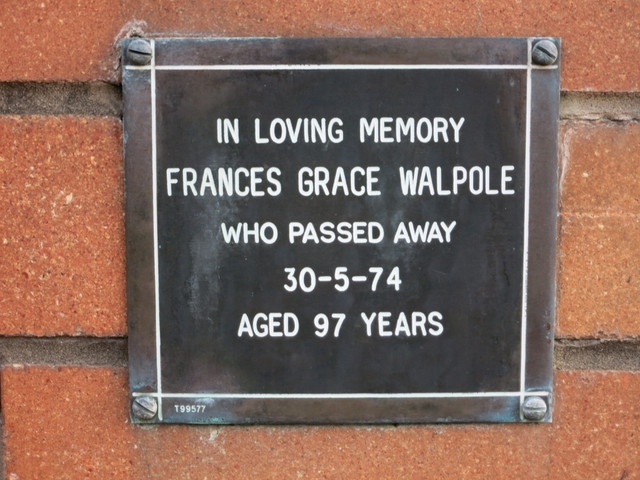 Frances Grace Walpole memorial