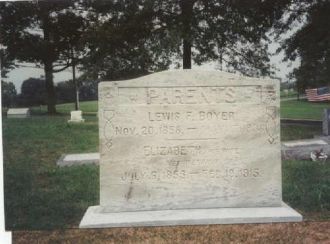 Headstone of Lewis F. Boyer & wife, Elizabeth Wenrich