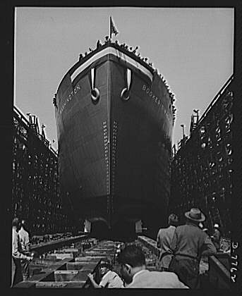 Production. Launching SS Booker T. Washington. The SS...