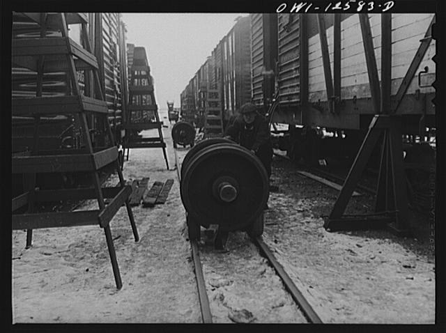 Chicago, Illinois. Bringing in a new pair of wheels to...
