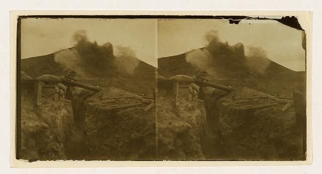 [Bursting Japanese shell 200 ft. away, seen from Russian...