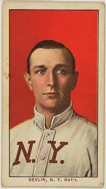 [Art Devlin, New York Giants, baseball card portrait]