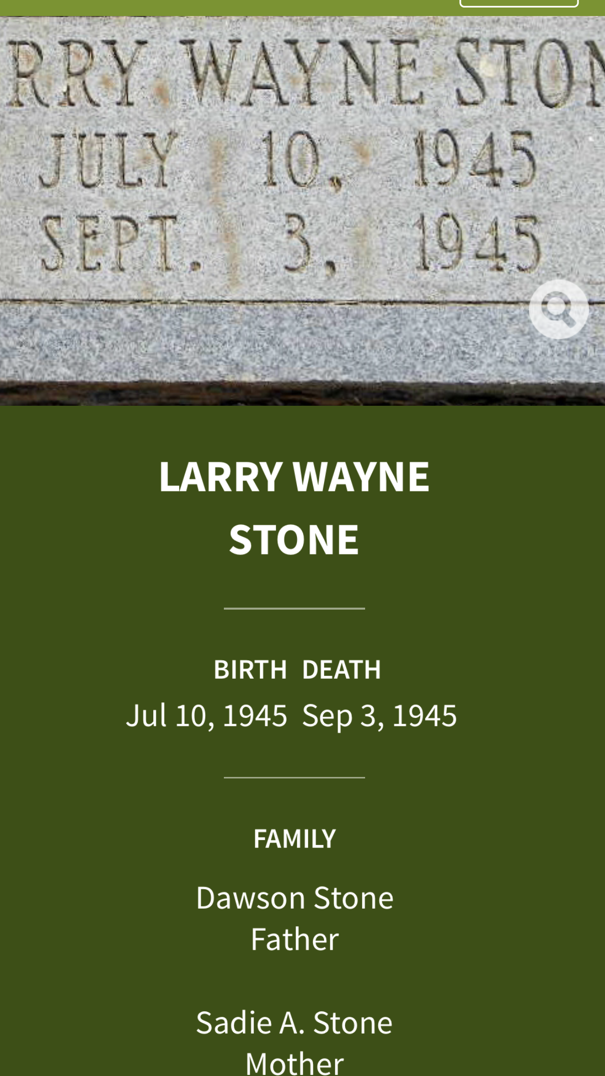 Larry Wayne Stone Gravesite