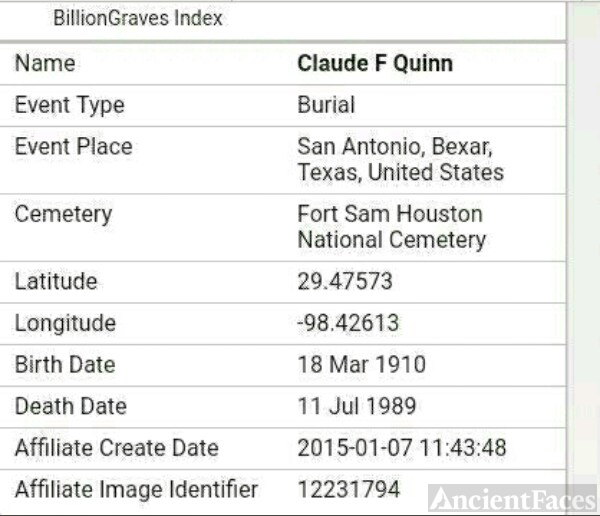 Claude (Claudie) Freeman Quinn