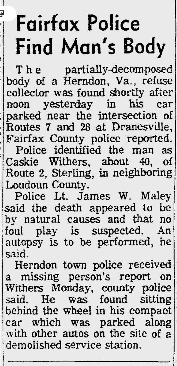 Caskie Withers Jr death report