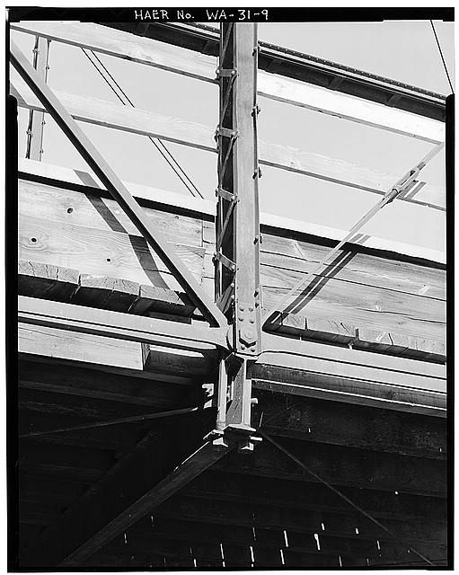 9. DETAIL VIEW SHOWING EYE-BAR ASSEMBLY, VERTICAL POST...