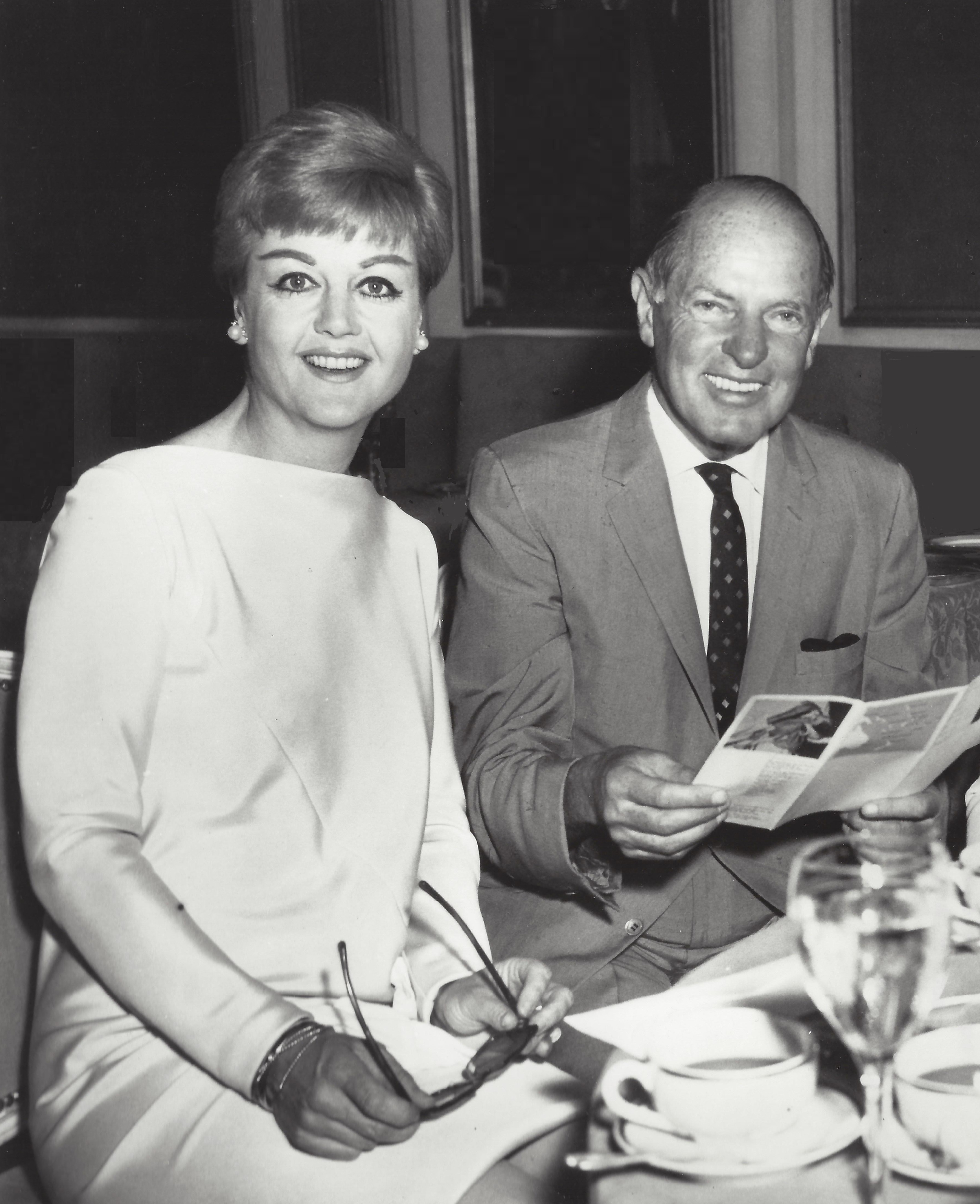 Angela Lansbury having lunch with Si Seadler, my boyfriend for many years (He was 46 older).